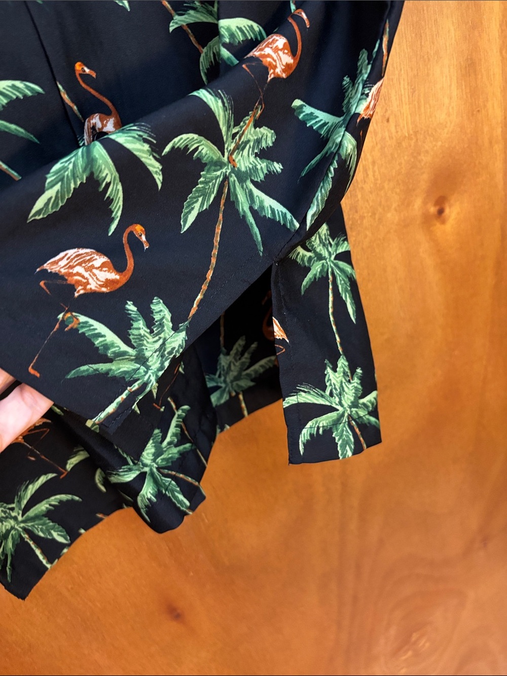 Rima Beachworld Tropical Flamingo Short-Sleeve Button-Down Casual Shirt - Picture 4 of 5